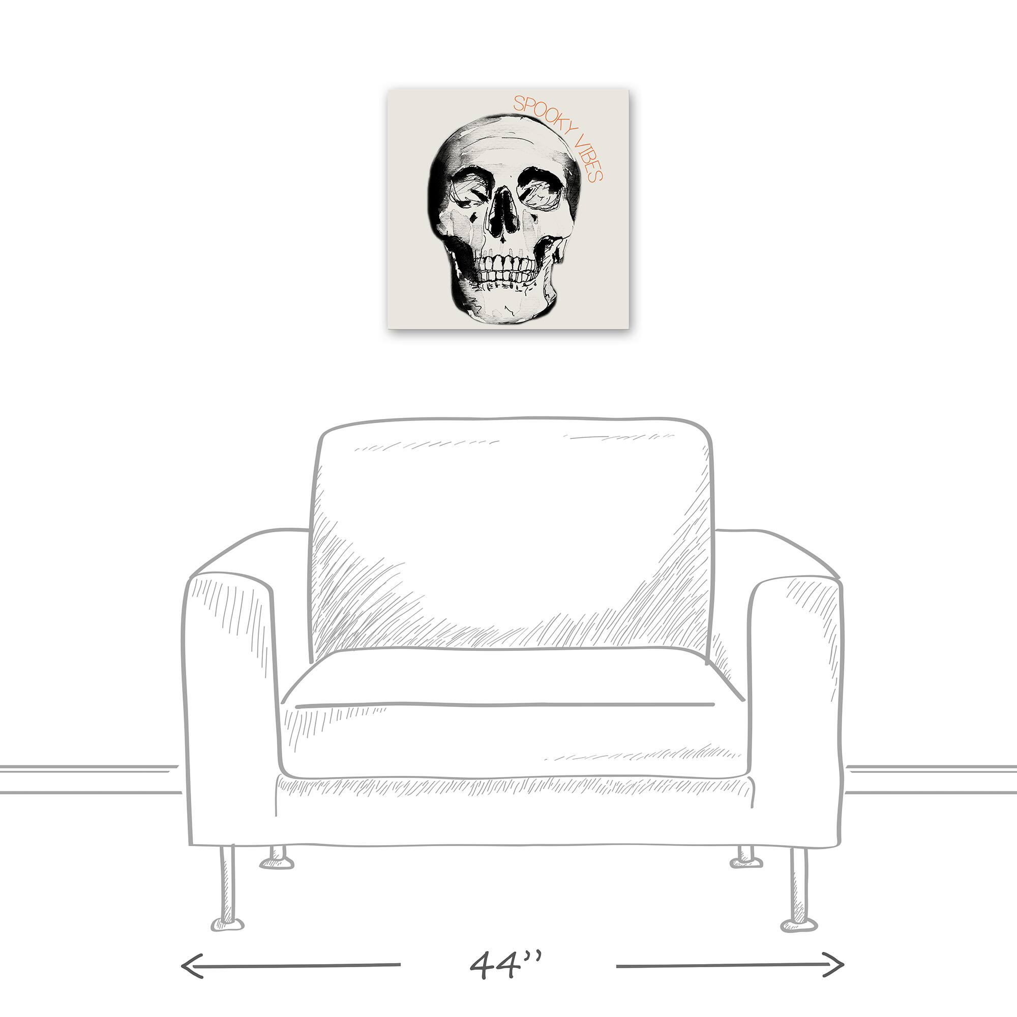 Spooky Vibes Skull 16" x 16" Canvas Wall Art